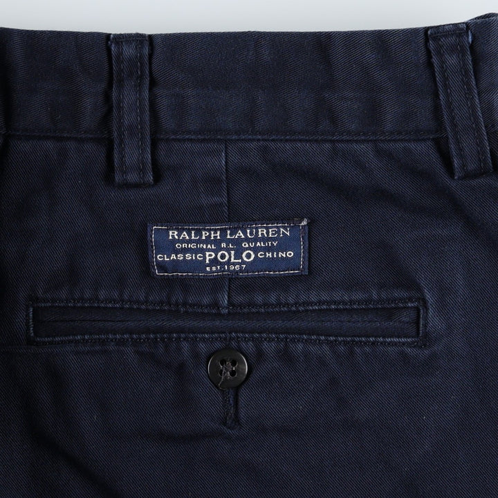 Ralph Lauren Polo by Ralph Lauren HAMMOND PANT Two-pleat Chino Pants Men's W37 (approx.) cotton navy blue type Vintage Second Hand