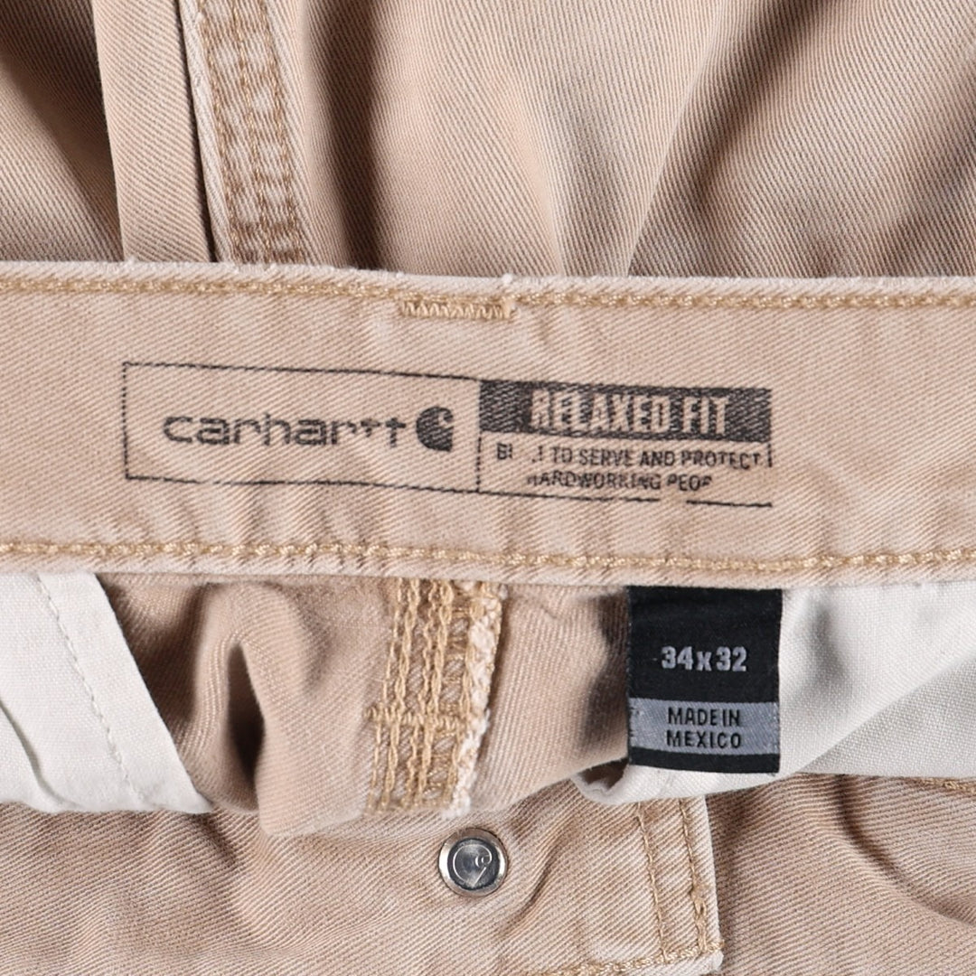 Carhartt Relaxed Fit Work Pants, Men's, Size 34 cotton Beige type Vintage Second Hand