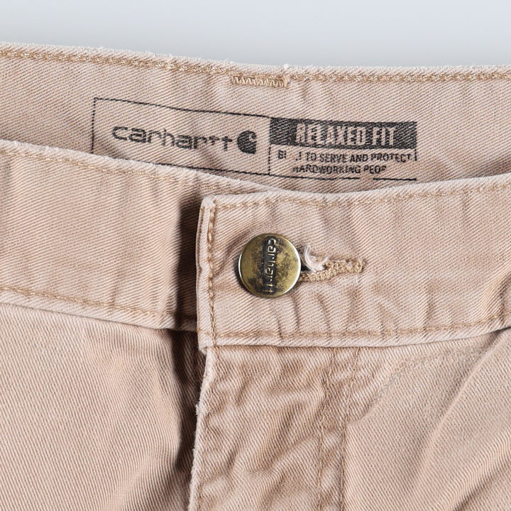 Carhartt Relaxed Fit Work Pants, Men's, Size 34 cotton Beige type Vintage Second Hand