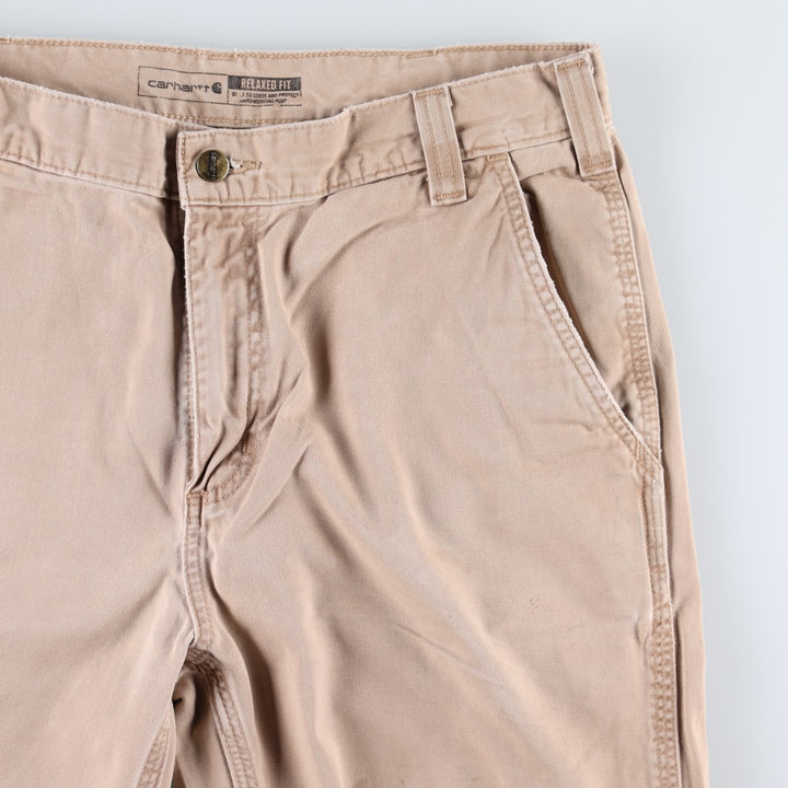 Carhartt Relaxed Fit Work Pants, Men's, Size 34 cotton Beige type Vintage Second Hand