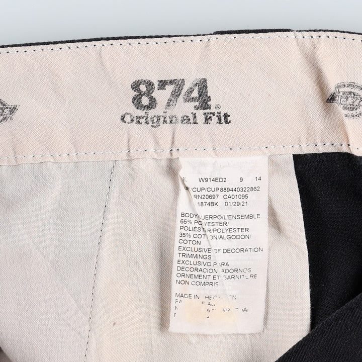 Dickies 874 Flex Original Fit Work Pants, Men's, Size 36 polyester black type Vintage Second Hand