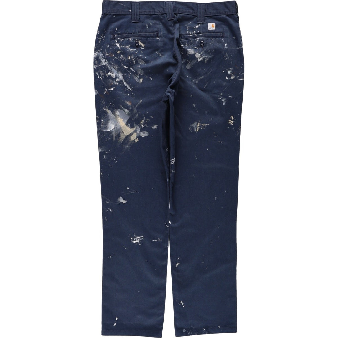 Carhartt Men's Work Pants, Size W34 unclear Navy blue Vintage Second Hand