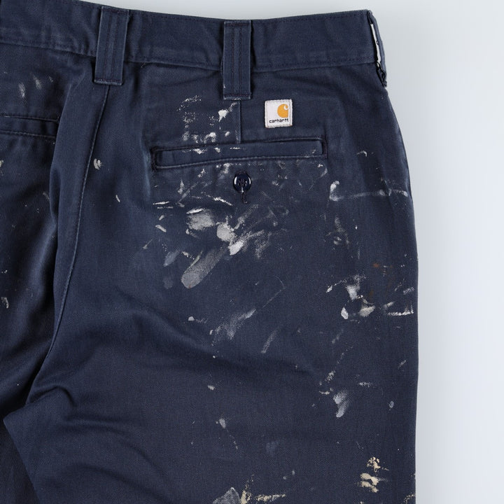 Carhartt Men's Work Pants, Size W34 unclear Navy blue Vintage Second Hand