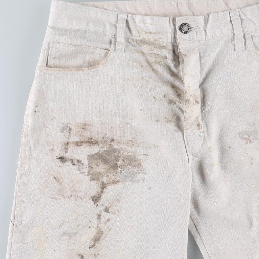 Dickies painter pants, men's size L (approx.) unclear white type Vintage Second Hand