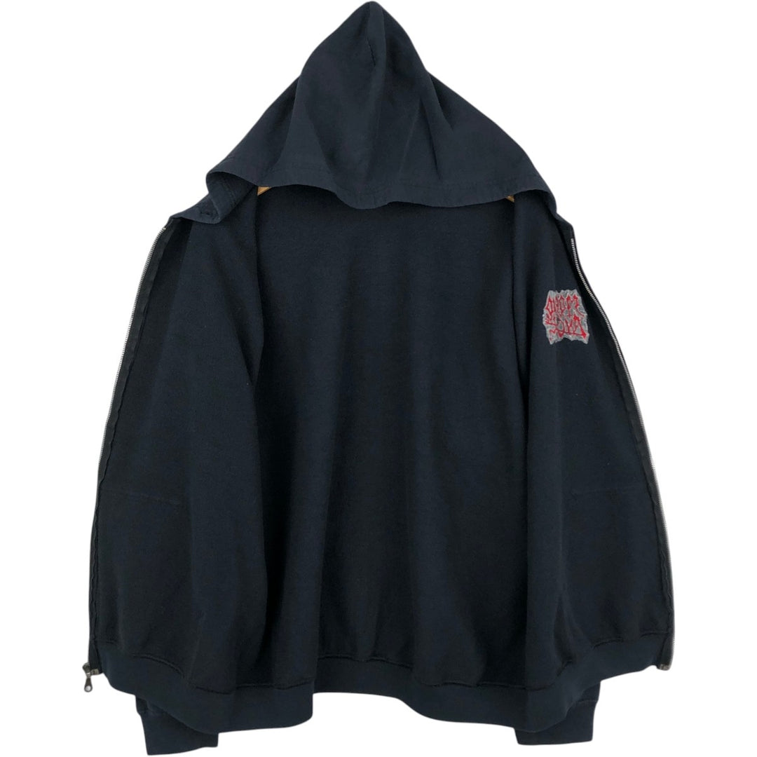 Gildan Morbid Angel Band Sweat Full-Zip Hoodie, Men's Size XL (approx.) cotton black type Vintage Second Hand