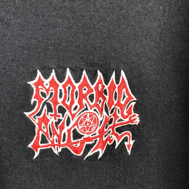Gildan Morbid Angel Band Sweat Full-Zip Hoodie, Men's Size XL (approx.) cotton black type Vintage Second Hand