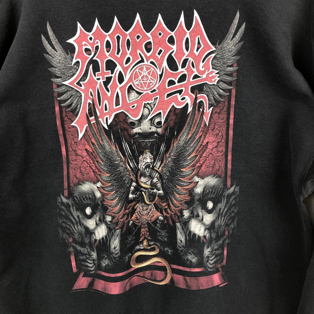 Gildan Morbid Angel Band Sweat Full-Zip Hoodie, Men's Size XL (approx.) cotton black type Vintage Second Hand