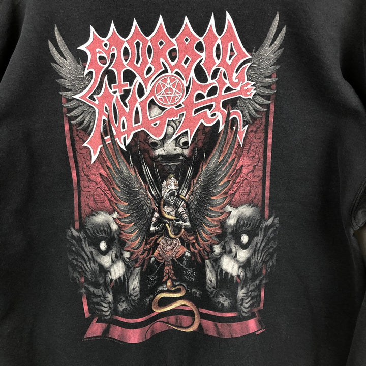 Gildan Morbid Angel Band Sweat Full-Zip Hoodie, Men's Size XL (approx.) cotton black type Vintage Second Hand
