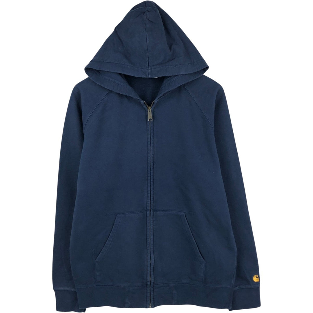Carhartt Sweat Full Zip Hoodie Men's L size cotton navy blue type Vintage Second Hand