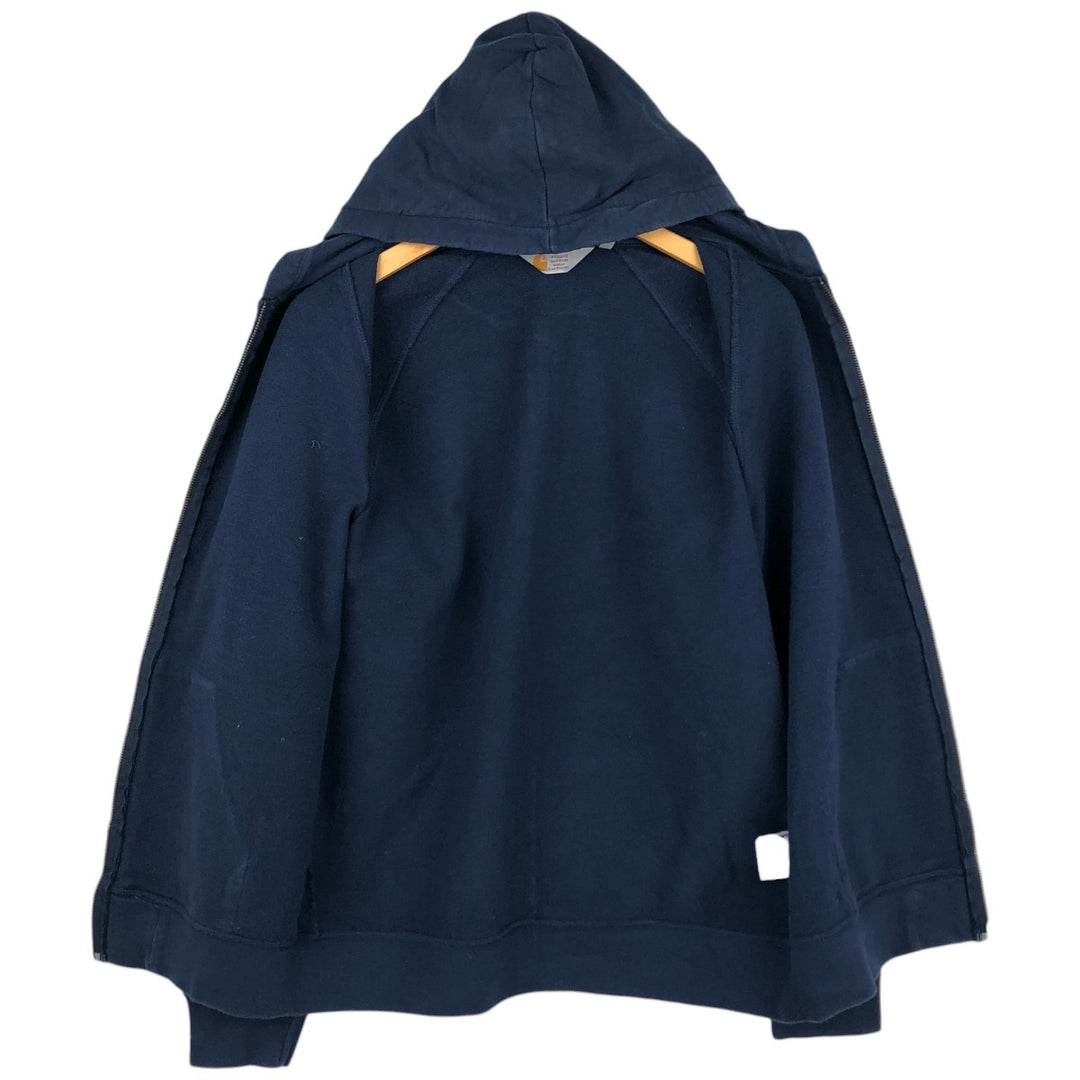 Carhartt Sweat Full Zip Hoodie Men's L size cotton navy blue type Vintage Second Hand