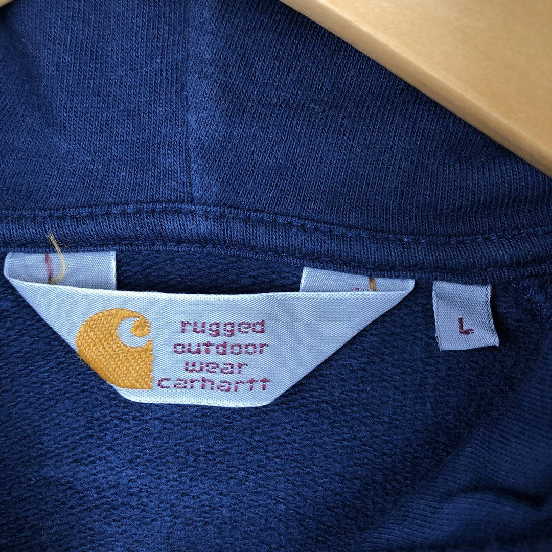 Carhartt Sweat Full Zip Hoodie Men's L size cotton navy blue type Vintage Second Hand
