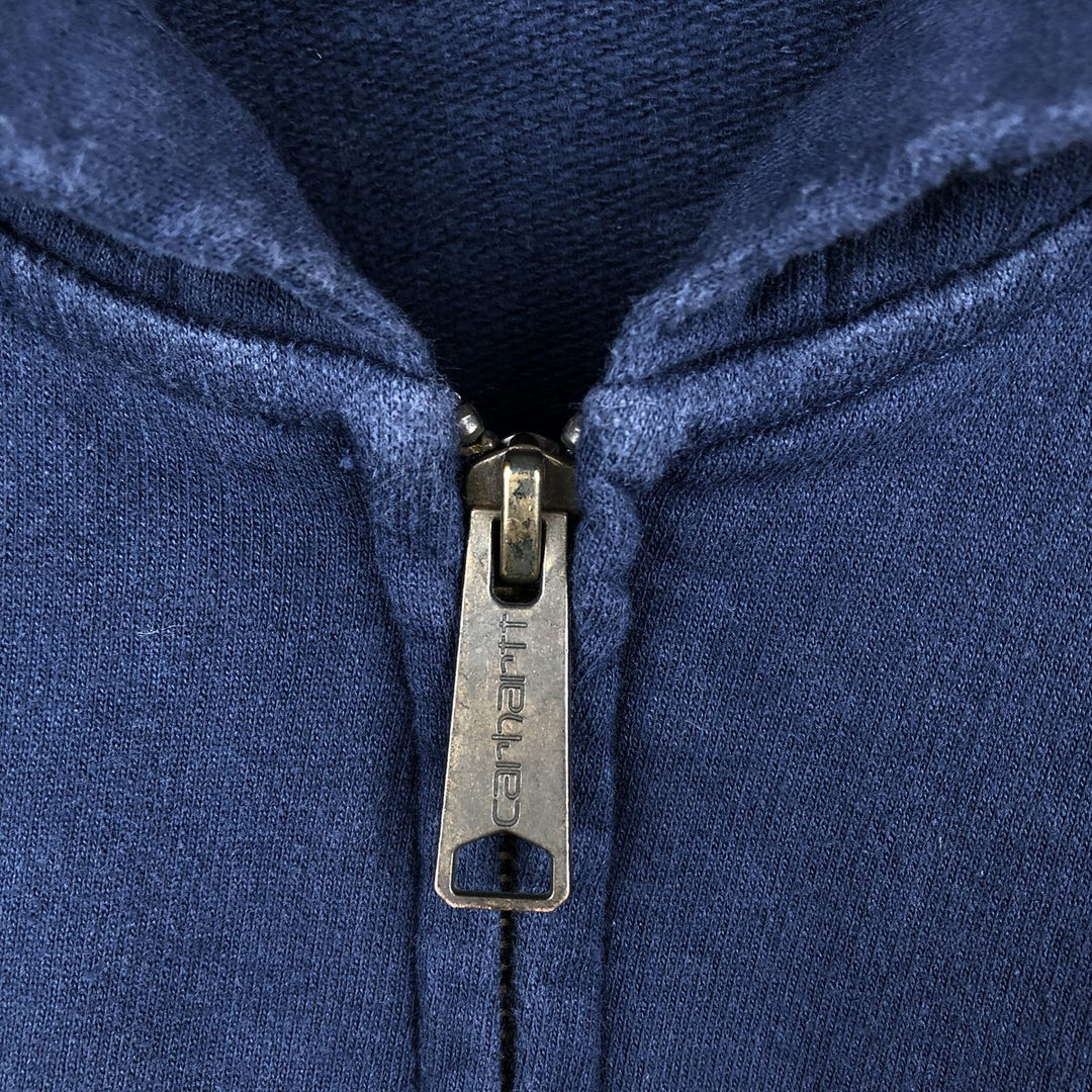 Carhartt Sweat Full Zip Hoodie Men's L size cotton navy blue type Vintage Second Hand