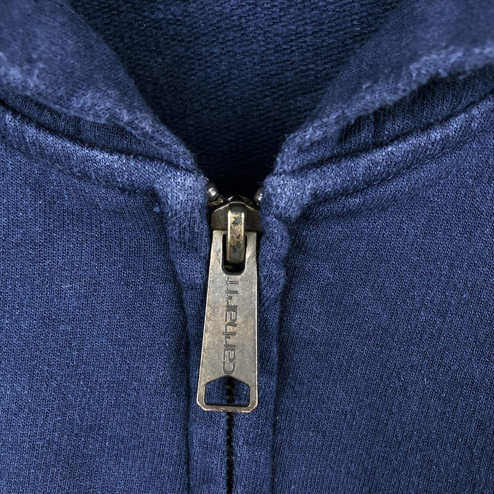 Carhartt Sweat Full Zip Hoodie Men's L size cotton navy blue type Vintage Second Hand