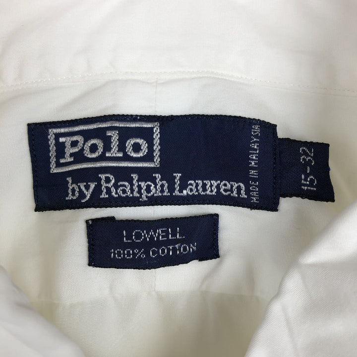 Ralph Lauren LOWELL Long-Sleeve Button-Down Shirt, Men's Size M (approx.) cotton white type Vintage Second Hand