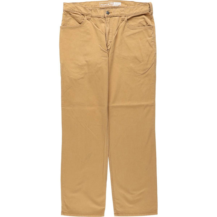 Carhartt Relaxed Fit Duck Work Pants, Men's W35 (approx.) cotton Khaki type beige Vintage Second Hand