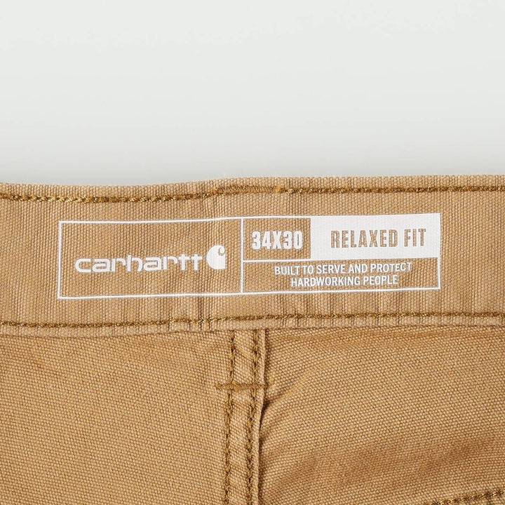 Carhartt Relaxed Fit Duck Work Pants, Men's W35 (approx.) cotton Khaki type beige Vintage Second Hand