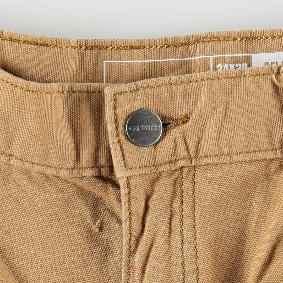 Carhartt Relaxed Fit Duck Work Pants, Men's W35 (approx.) cotton Khaki type beige Vintage Second Hand
