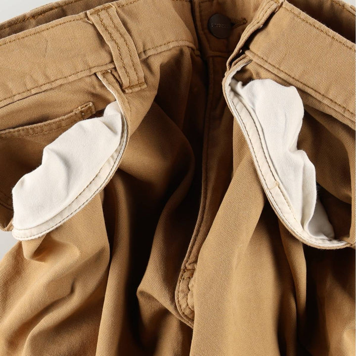 Carhartt Relaxed Fit Duck Work Pants, Men's W35 (approx.) cotton Khaki type beige Vintage Second Hand