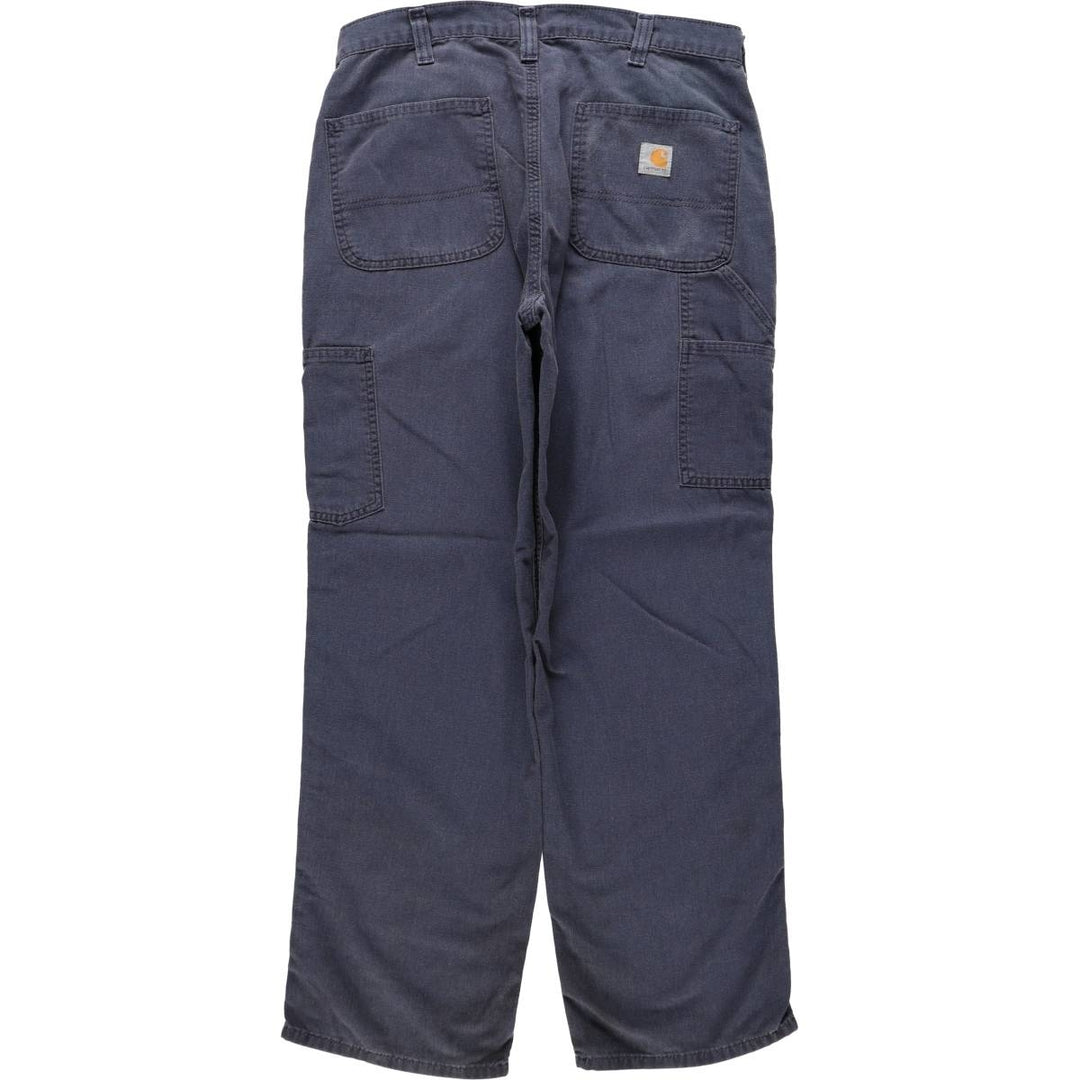 Carhartt Dungaree Fit Duck Work Pants, Men's, W33 equivalent cotton navy blue type Vintage Second Hand