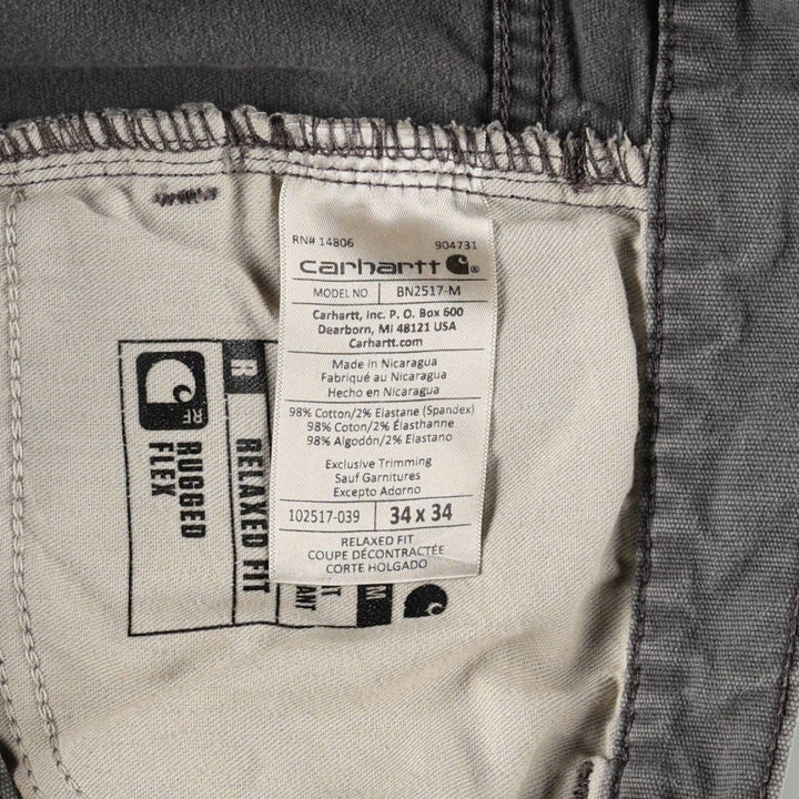 Carhartt Relaxed Fit Duck Work Pants, Men's, W34 equivalent cotton Khaki type Vintage Second Hand