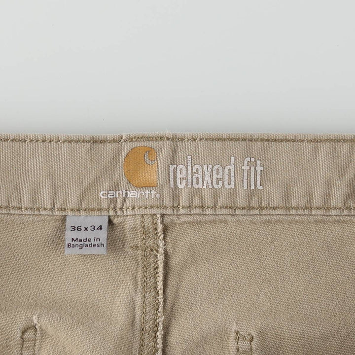 Carhartt Relaxed Fit Duck Work Pants, Men's, W36 equivalent cotton Beige type Vintage Second Hand