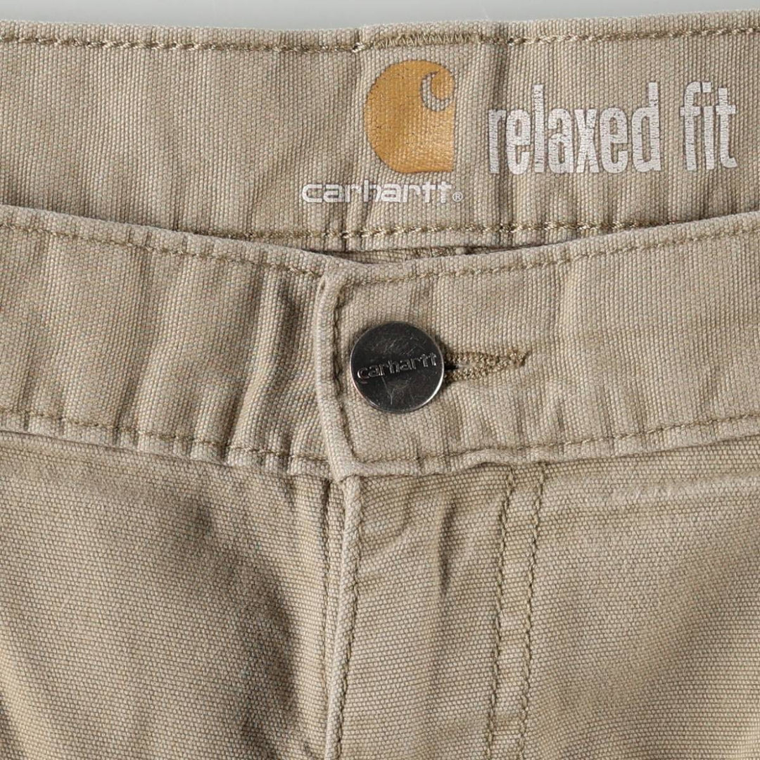 Carhartt Relaxed Fit Duck Work Pants, Men's, W36 equivalent cotton Beige type Vintage Second Hand