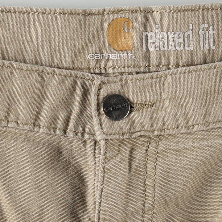 Carhartt Relaxed Fit Duck Work Pants, Men's, W36 equivalent cotton Beige type Vintage Second Hand
