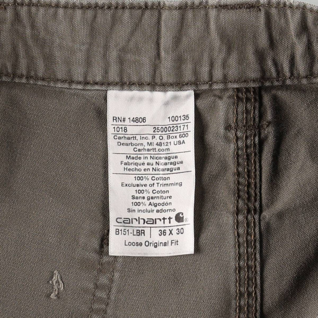 Carhartt Loose Original Fit Duck Painter Pants, Men's, W37 equivalent cotton Khaki type Vintage Second Hand
