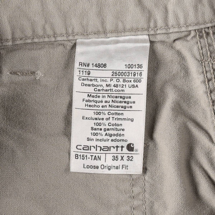 Carhartt Loose Original Fit Duck Painter Pants, Men's, W34 equivalent cotton ivory Vintage Second Hand
