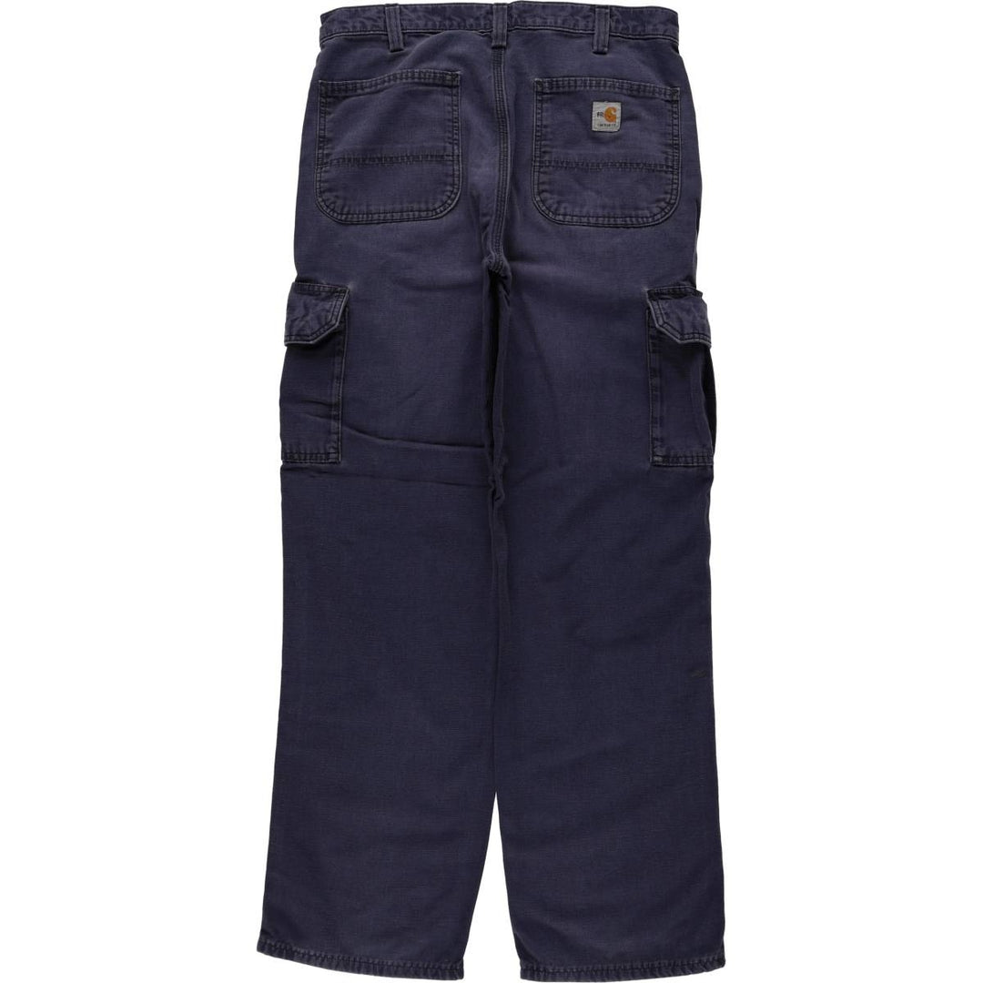 Carhartt FR Series Original Fit Cargo Work Pants, Men's W33 (approx.) cotton navy blue type Vintage Second Hand