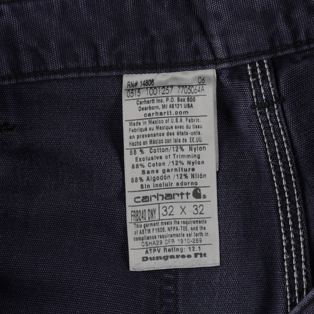 Carhartt FR Series Original Fit Cargo Work Pants, Men's W33 (approx.) cotton navy blue type Vintage Second Hand