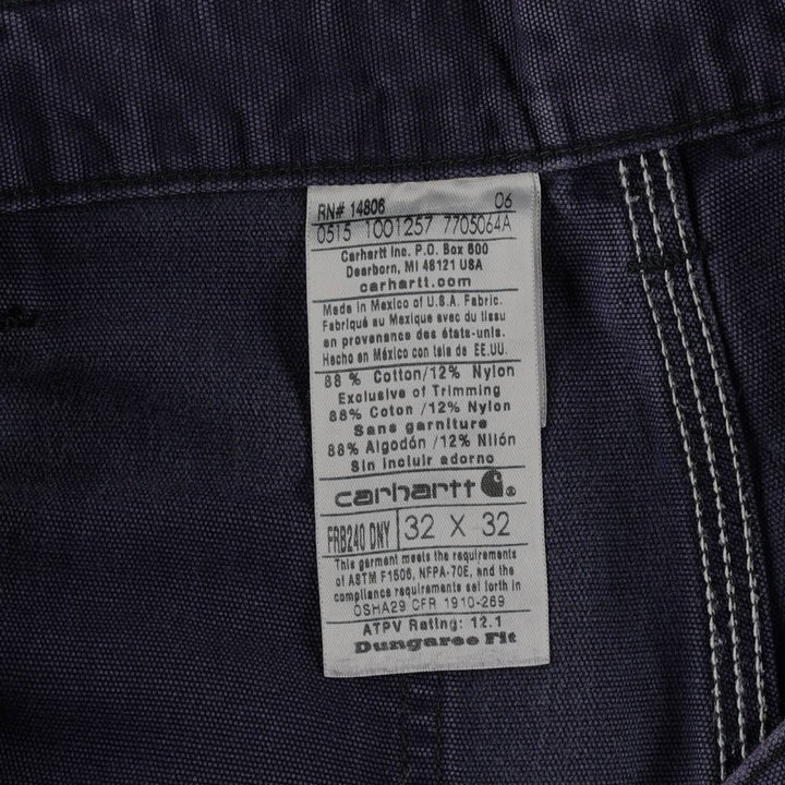 Carhartt FR Series Original Fit Cargo Work Pants, Men's W33 (approx.) cotton navy blue type Vintage Second Hand