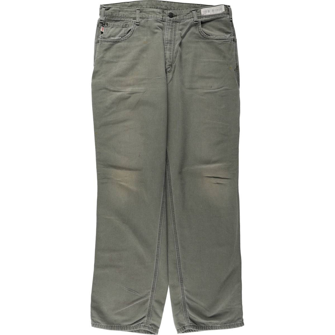 Carhartt ORIGINAL FIT FR series duck painter pants, men's size W37 (approx.) cotton Khaki type Vintage Second Hand
