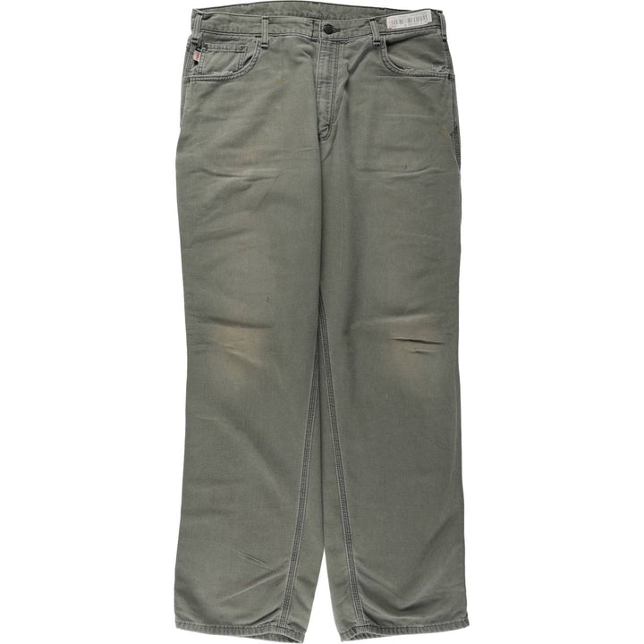 Carhartt ORIGINAL FIT FR series duck painter pants, men's size W37 (approx.) cotton Khaki type Vintage Second Hand