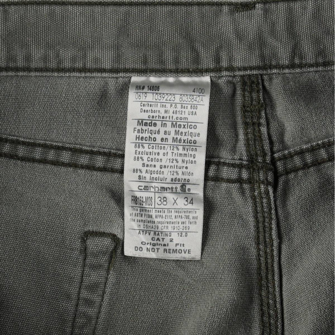 Carhartt ORIGINAL FIT FR series duck painter pants, men's size W37 (approx.) cotton Khaki type Vintage Second Hand
