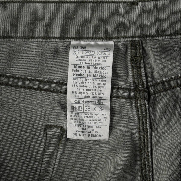 Carhartt ORIGINAL FIT FR series duck painter pants, men's size W37 (approx.) cotton Khaki type Vintage Second Hand