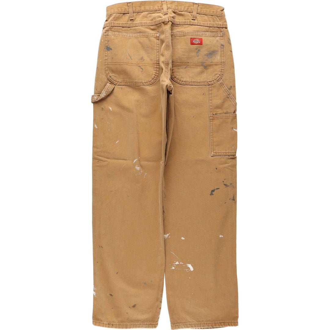 Dickies paint-splatter duck painter pants, men's size W32 (approx.) unclear Khaki type beige Vintage Second Hand