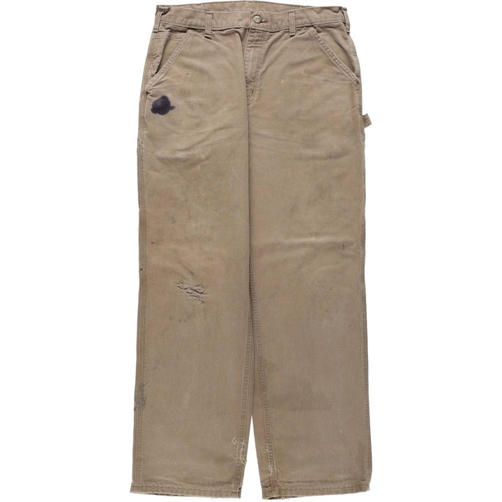Carhartt Original Dungaree Fit Duck Painter Pants, Men's, Size 34 cotton Khaki type beige Vintage Second Hand