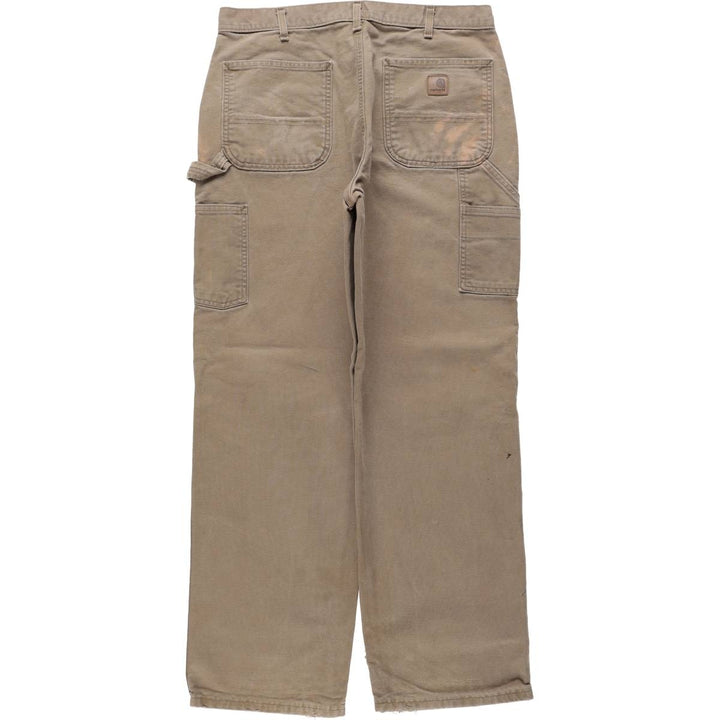 Carhartt Original Dungaree Fit Duck Painter Pants, Men's, Size 34 cotton Khaki type beige Vintage Second Hand