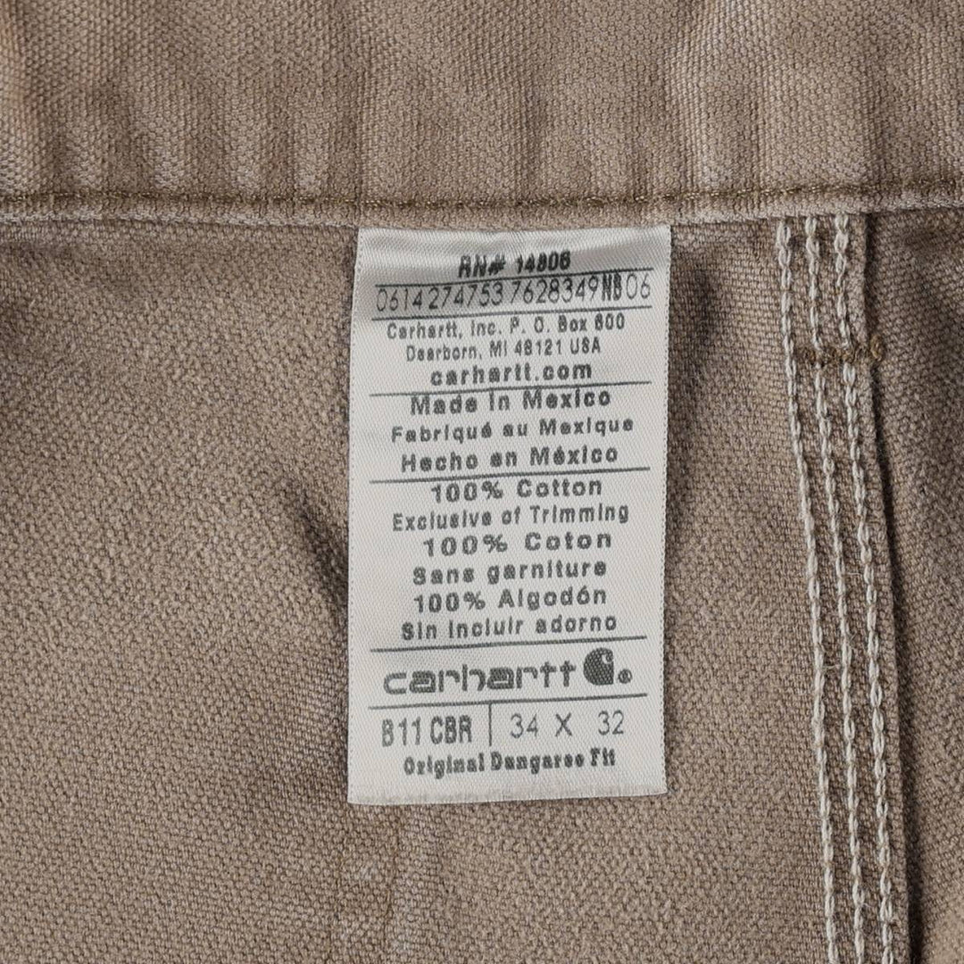 Carhartt Original Dungaree Fit Duck Painter Pants, Men's, Size 34 cotton Khaki type beige Vintage Second Hand