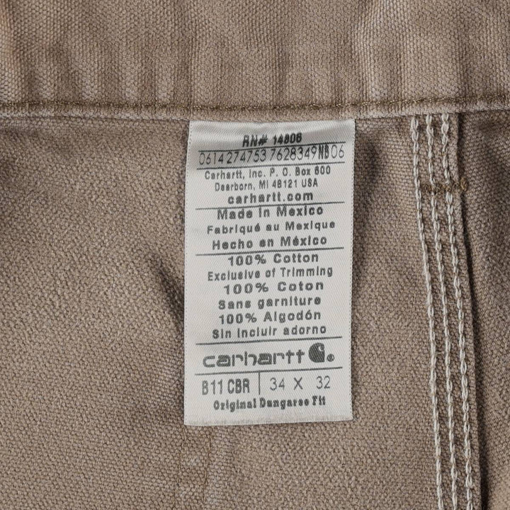 Carhartt Original Dungaree Fit Duck Painter Pants, Men's, Size 34 cotton Khaki type beige Vintage Second Hand