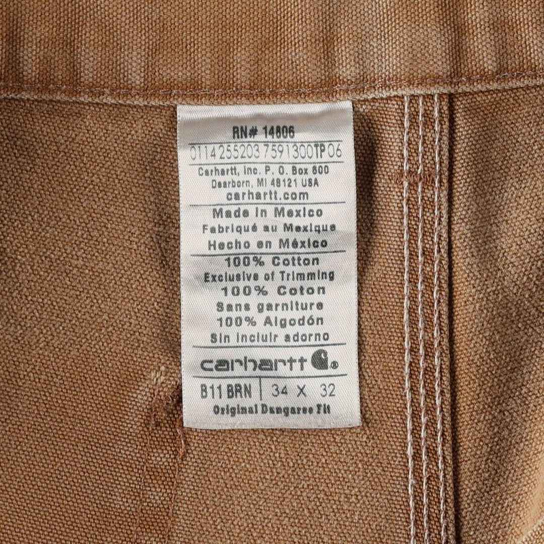 Carhartt Original Dungaree Fit Duck Painter Pants, Men's, Size 34 cotton Beige type Vintage Second Hand