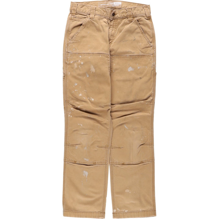 Carhartt Relaxed Fit Painted Double Knee Duck Painter Pants, Men's W30 (approx.) cotton brick settler Vintage Second Hand