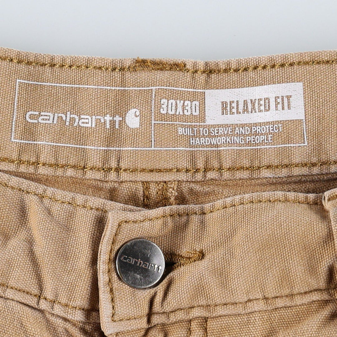 Carhartt Relaxed Fit Painted Double Knee Duck Painter Pants, Men's W30 (approx.) cotton brick settler Vintage Second Hand