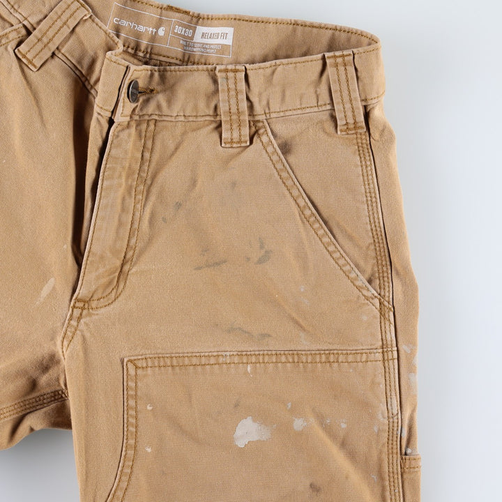 Carhartt Relaxed Fit Painted Double Knee Duck Painter Pants, Men's W30 (approx.) cotton brick settler Vintage Second Hand
