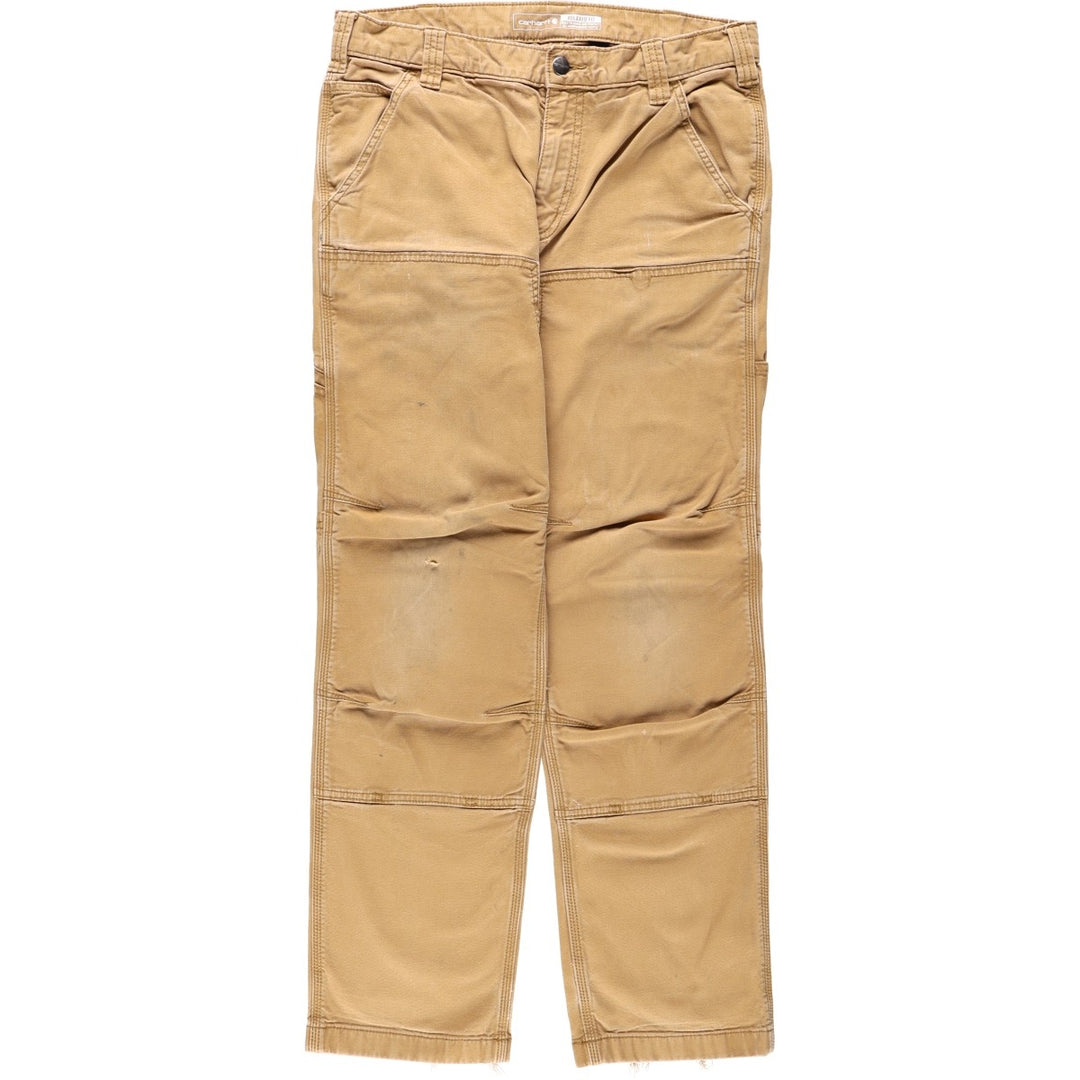 Carhartt Relaxed Fit Double Knee Duck Painter Pants, Men's W33 (approx.) cotton Camel type Vintage Second Hand