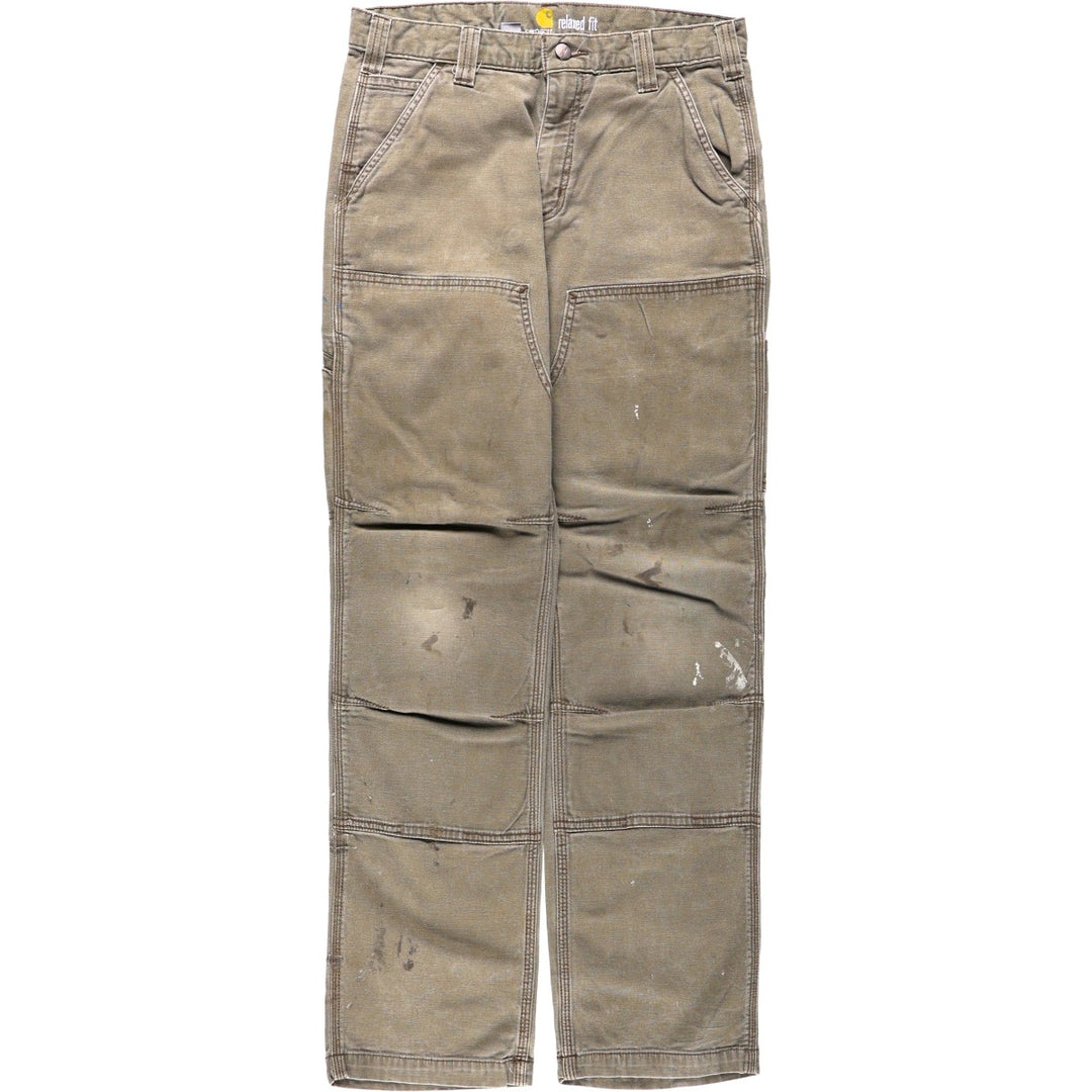 Carhartt Relaxed Fit Double Knee Duck Painter Pants, Men's Size W31 (approx.) cotton Khaki type Vintage Second Hand