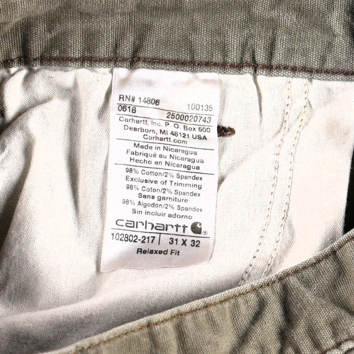 Carhartt Relaxed Fit Double Knee Duck Painter Pants, Men's Size W31 (approx.) cotton Khaki type Vintage Second Hand