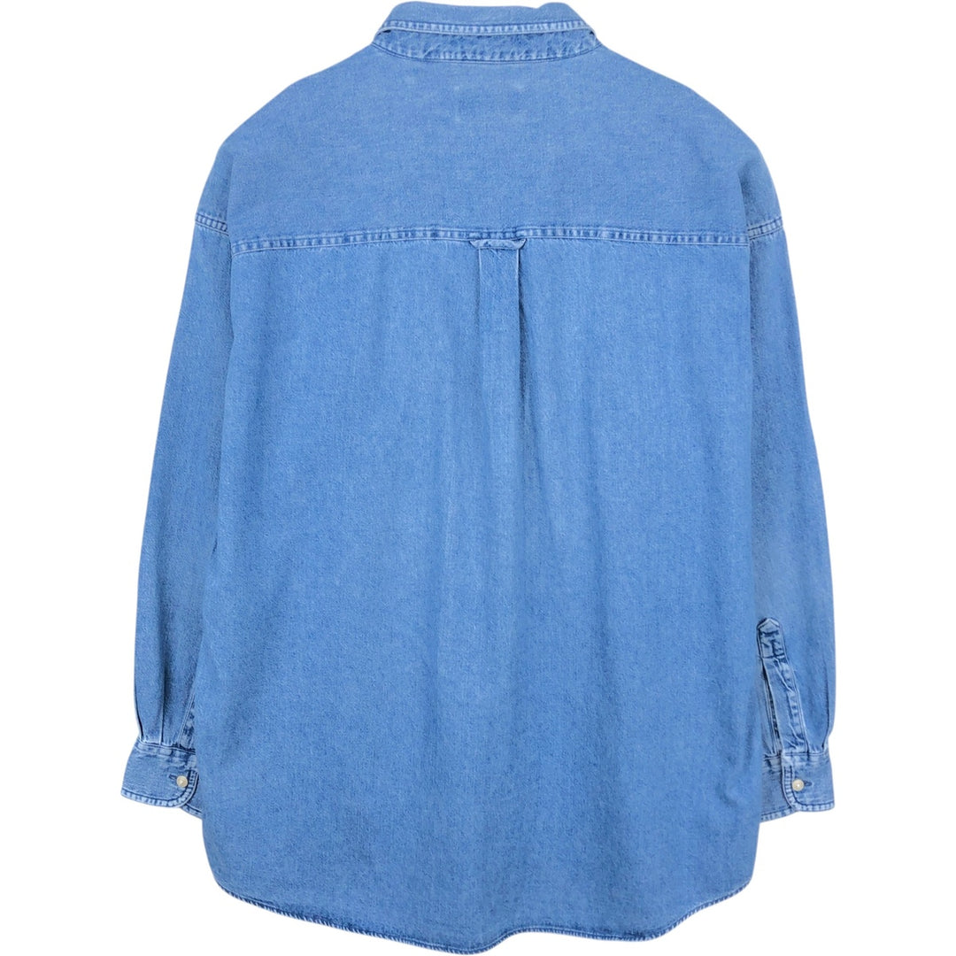 Ralph Lauren CHAPS Long Sleeve Button Down Denim Shirt Men's XL cotton blue type Vintage Second Hand