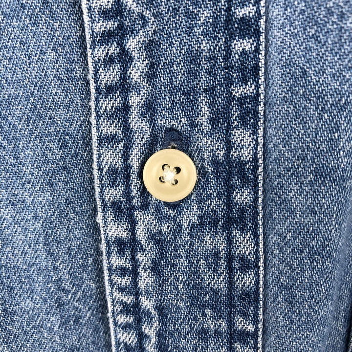 Ralph Lauren CHAPS Long Sleeve Button Down Denim Shirt Men's XL cotton blue type Vintage Second Hand